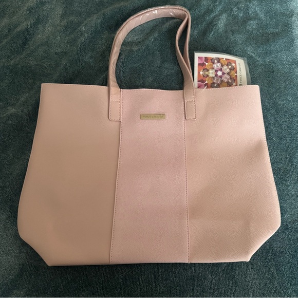 New Vince Camuto Pink Tote Handbag Purse Vegan Leather - Picture 1 of 4